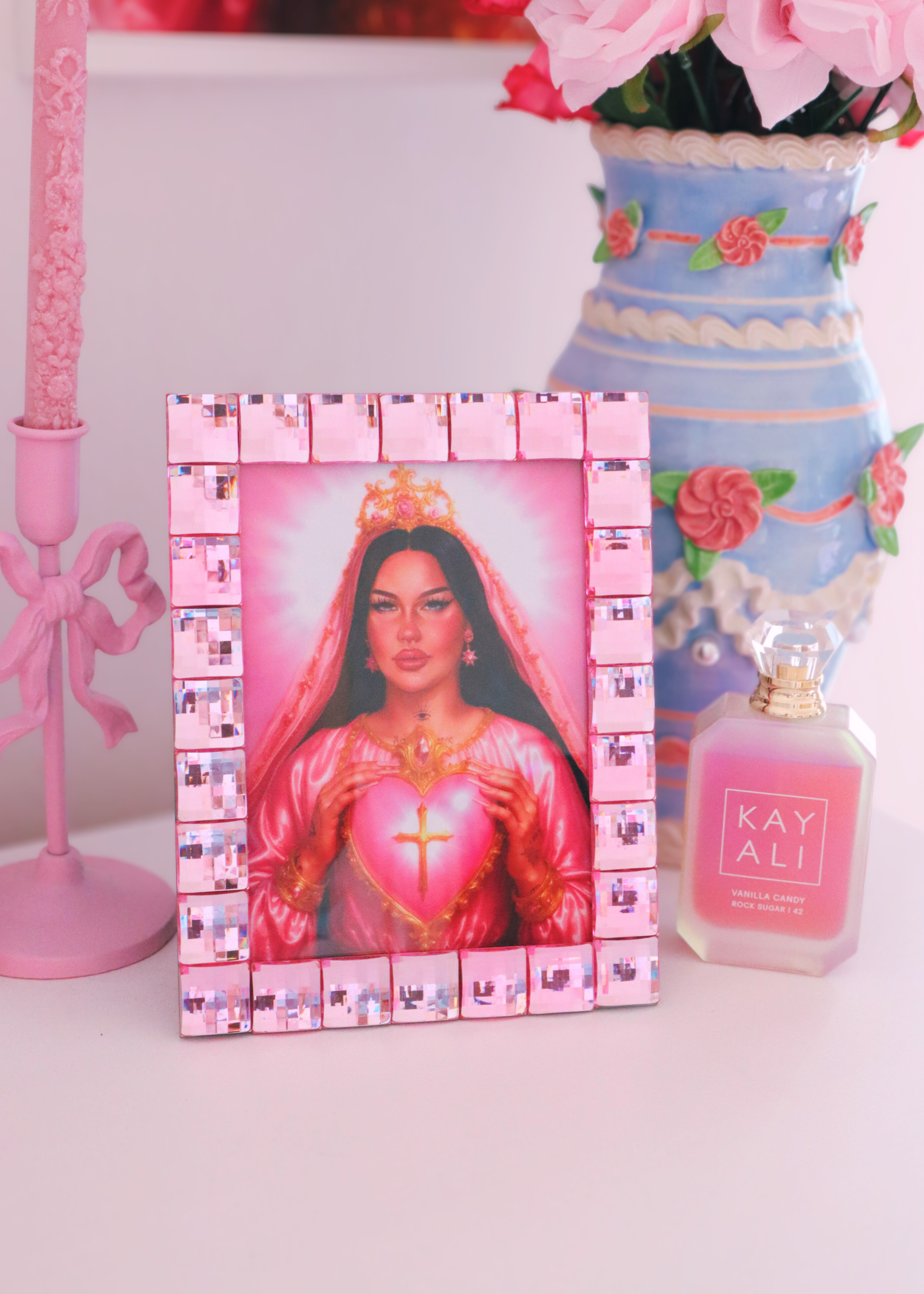 Růžový sparkly rámeček 13x18cm