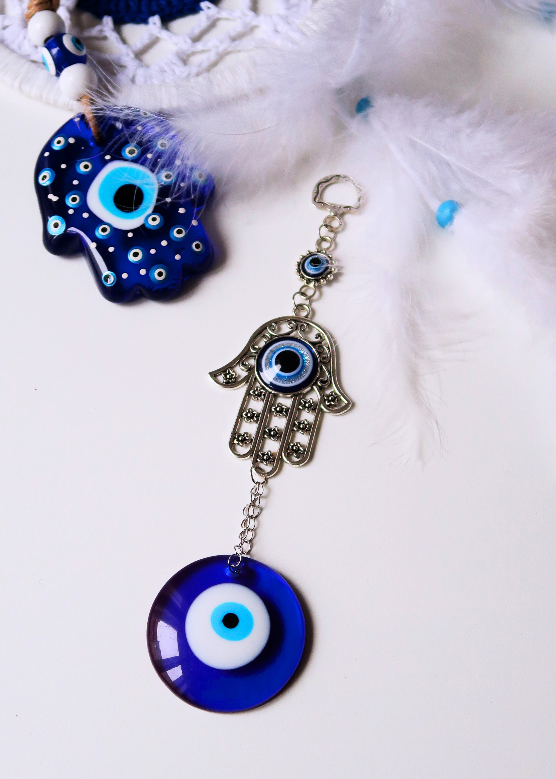 EVIL EYE HAND sklo + kov malé