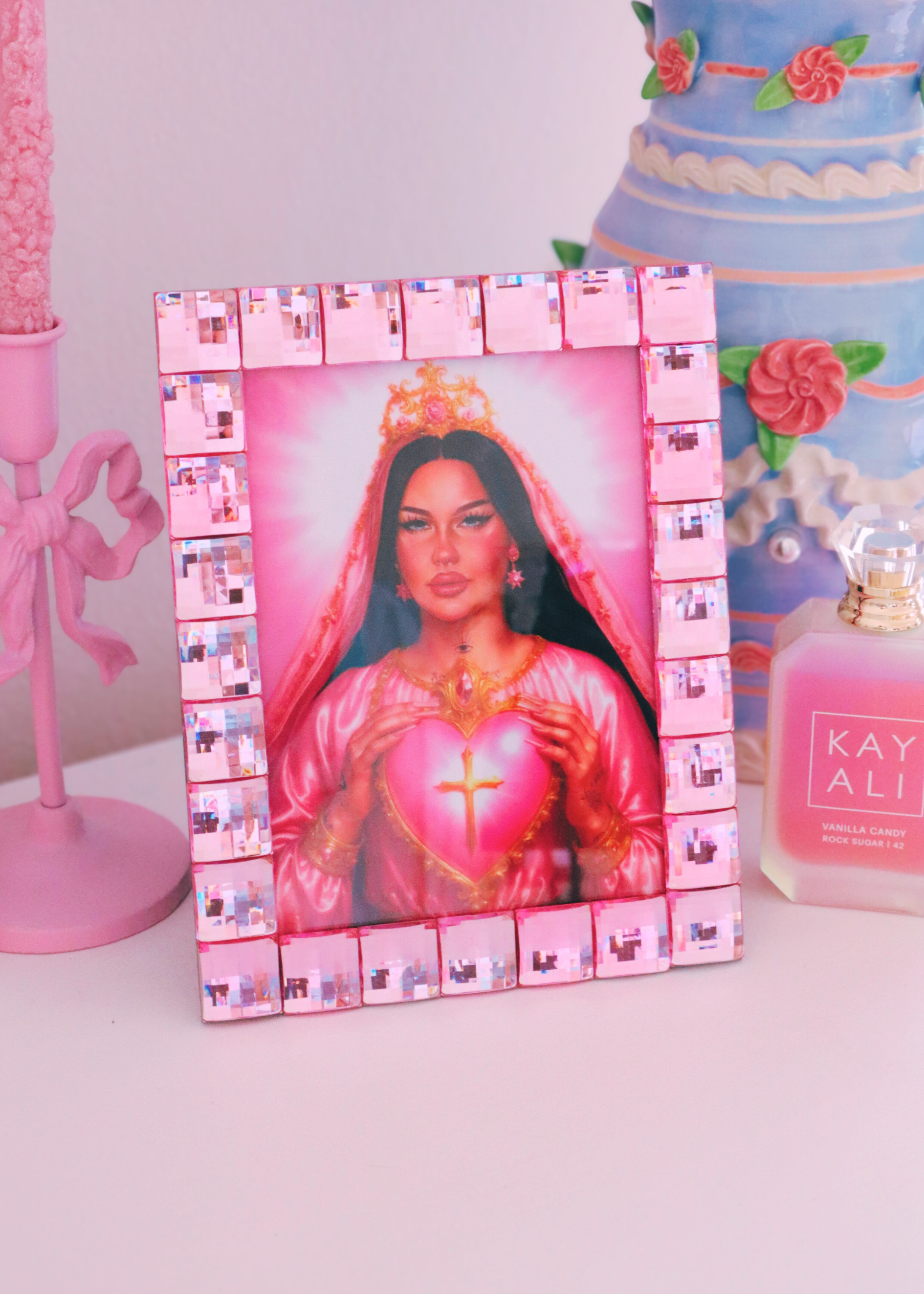 Růžový sparkly rámeček 13x18cm