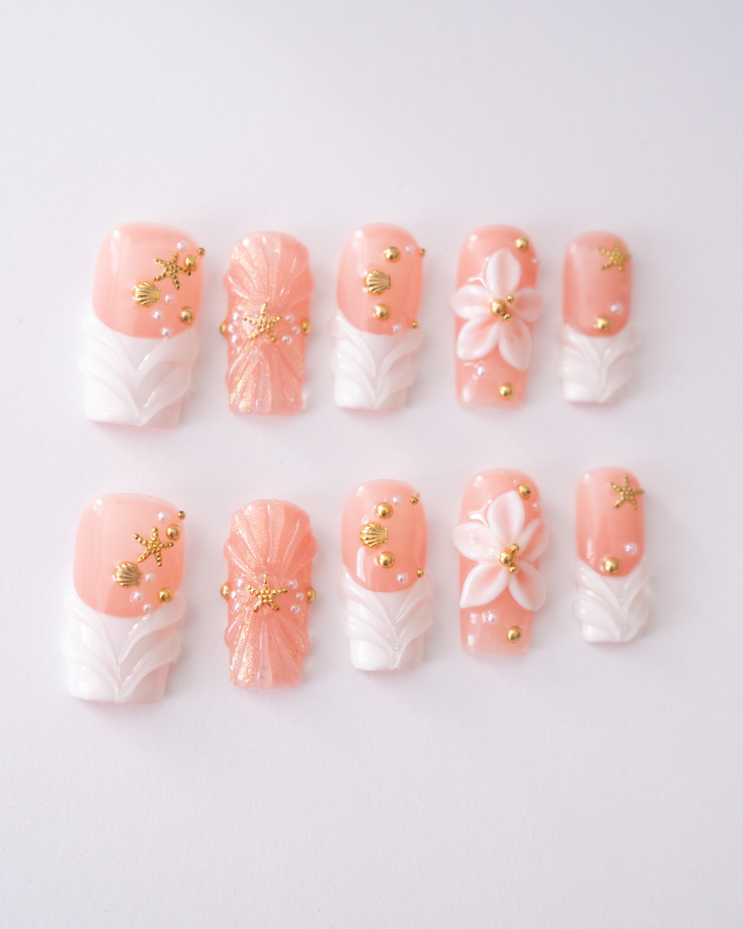 Seashell Muse - square - set press on nehtů 10ks