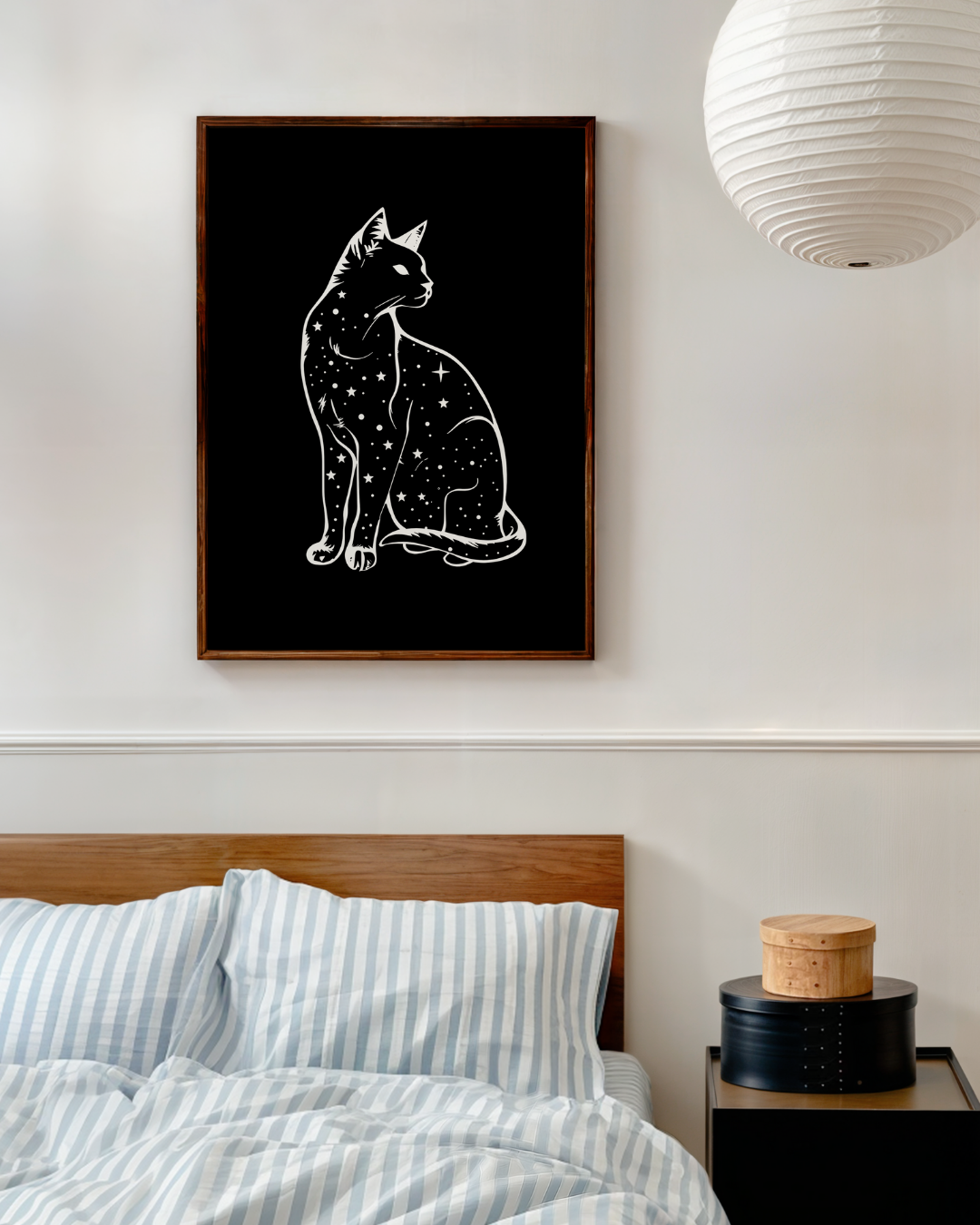 SPOOKY CAT OUTLINE art print