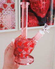 HEART SHAPED BUBBLER WITH RED HEARTS