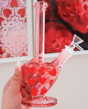 HEART SHAPED BUBBLER WITH RED HEARTS