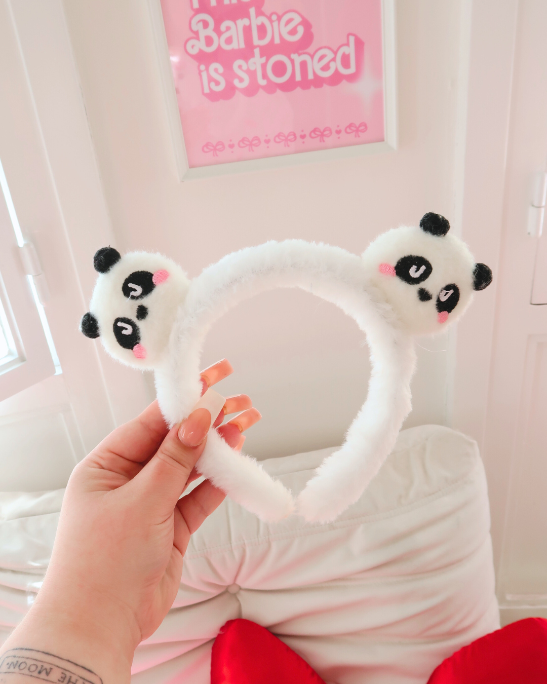 PANDA HEADBAND in white