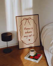 HOME IS WHERE MY CAT IS art print
