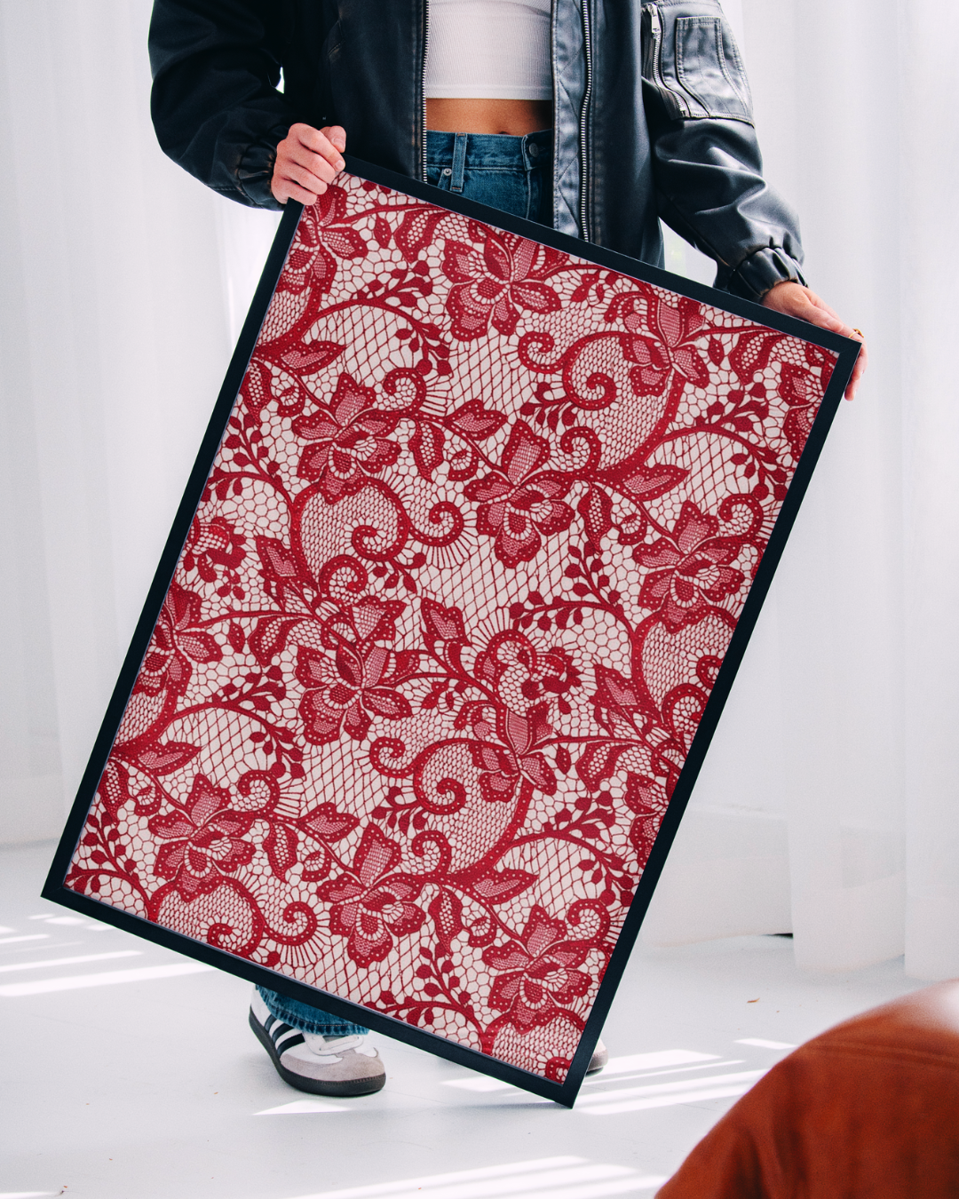 RED LACE art print