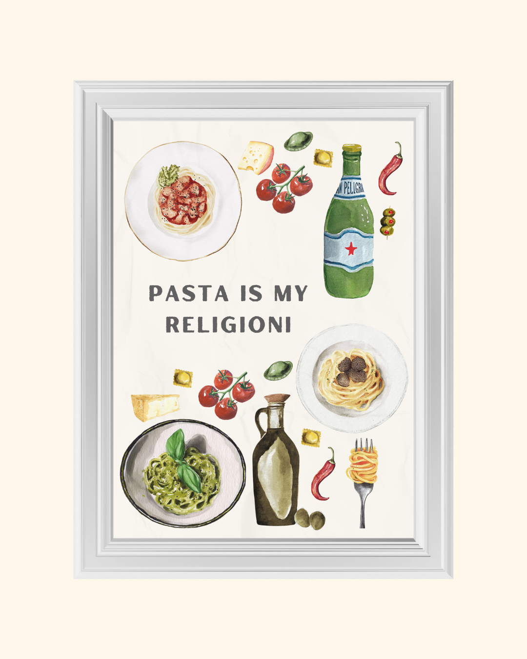 PASTA IS MY RELIGIONI art print