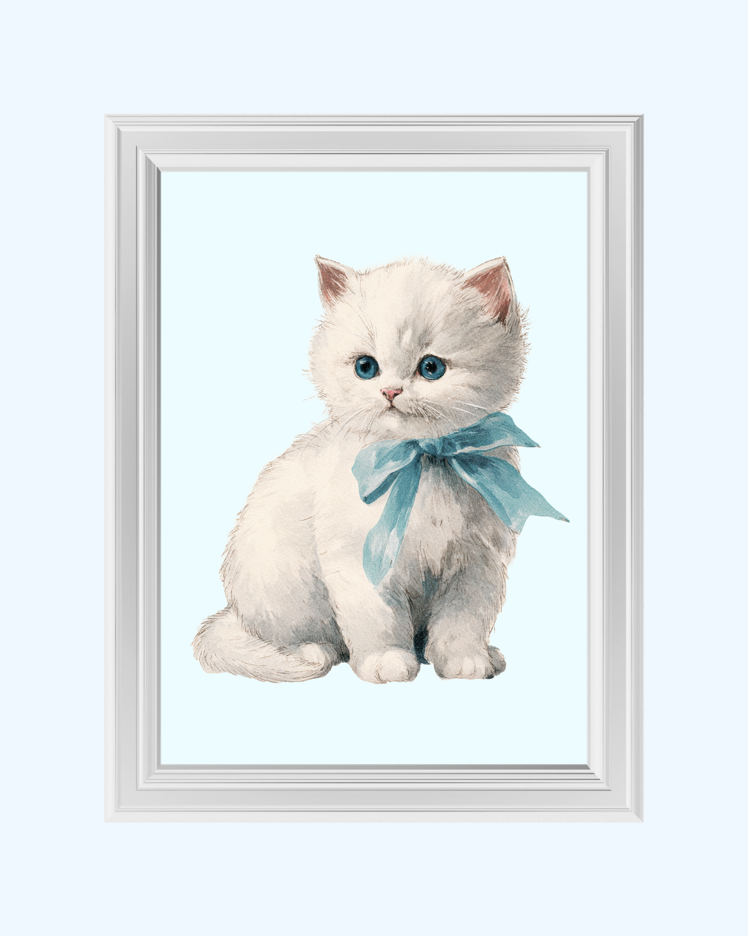 COQUETTE KITTY in blue art print