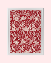 RED LACE art print