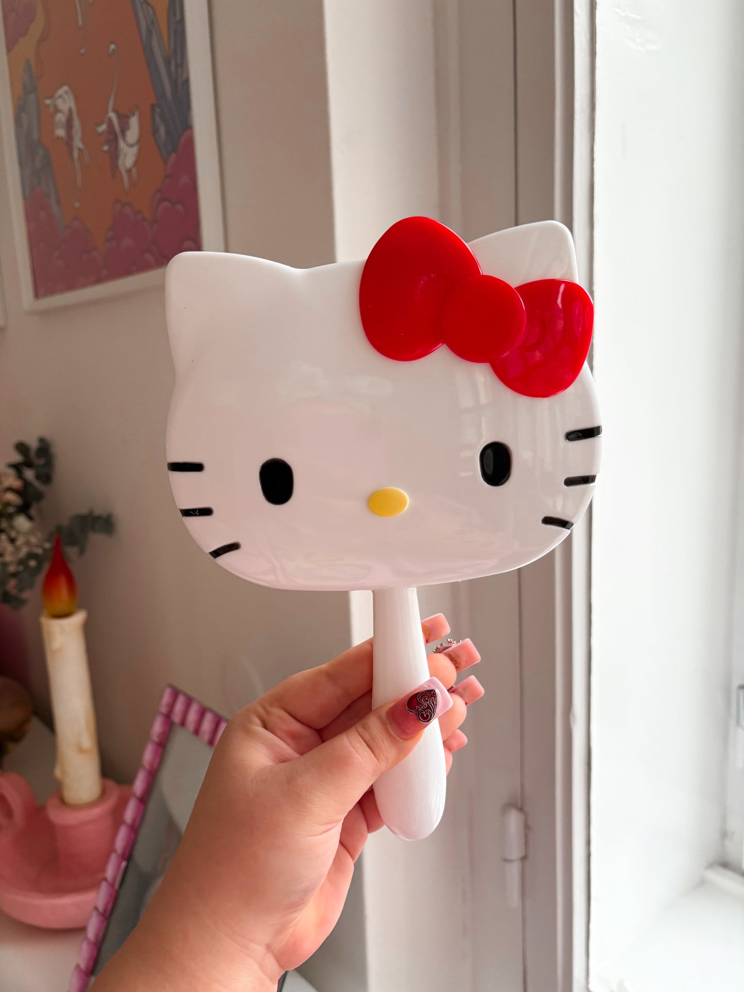 SANRIO HELLO KITTY WHITE hand mirror