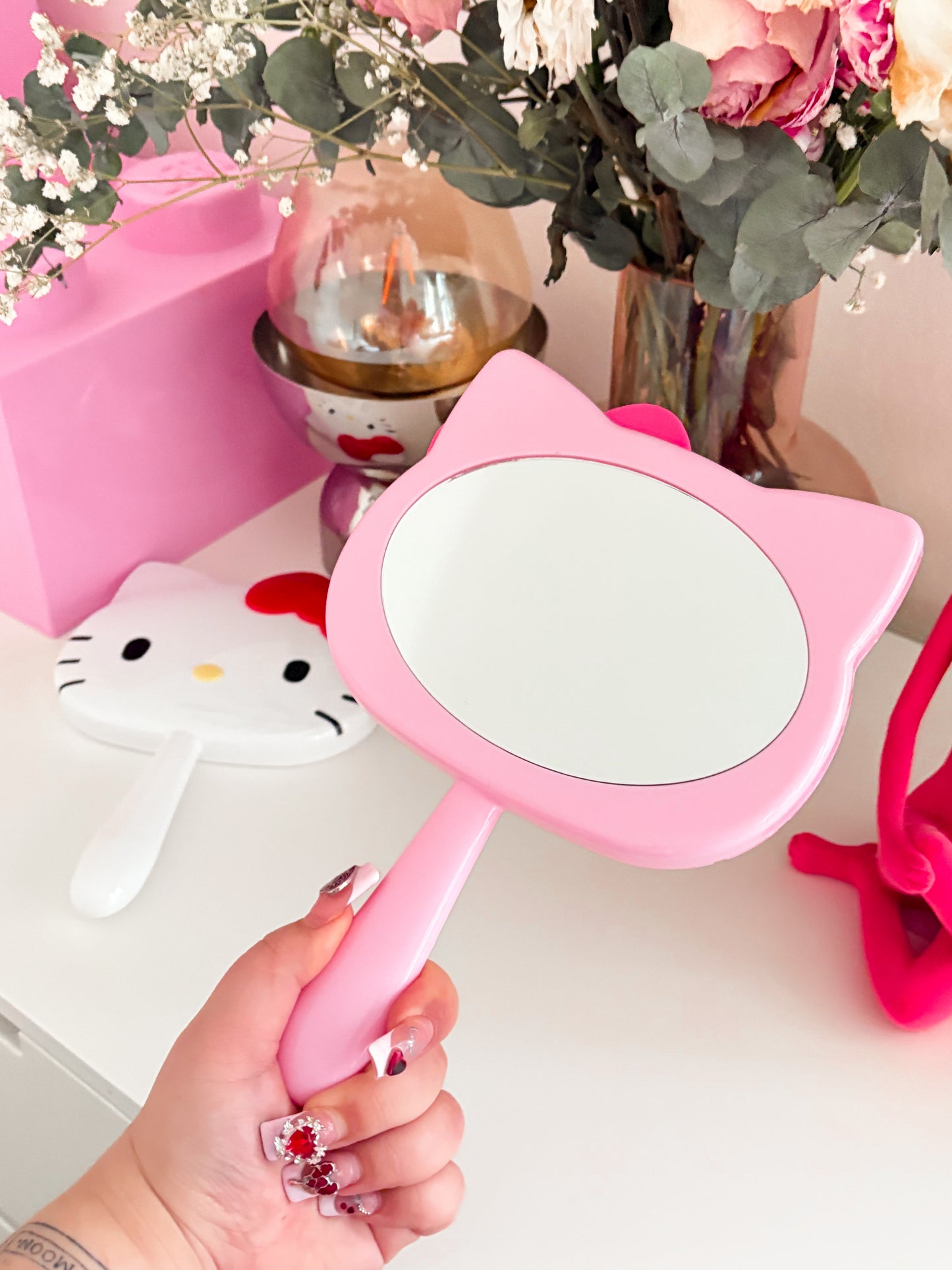 SANRIO HELLO KITTY PINK hand mirror