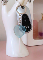 BLUE HEART LOLLIPOP keychain