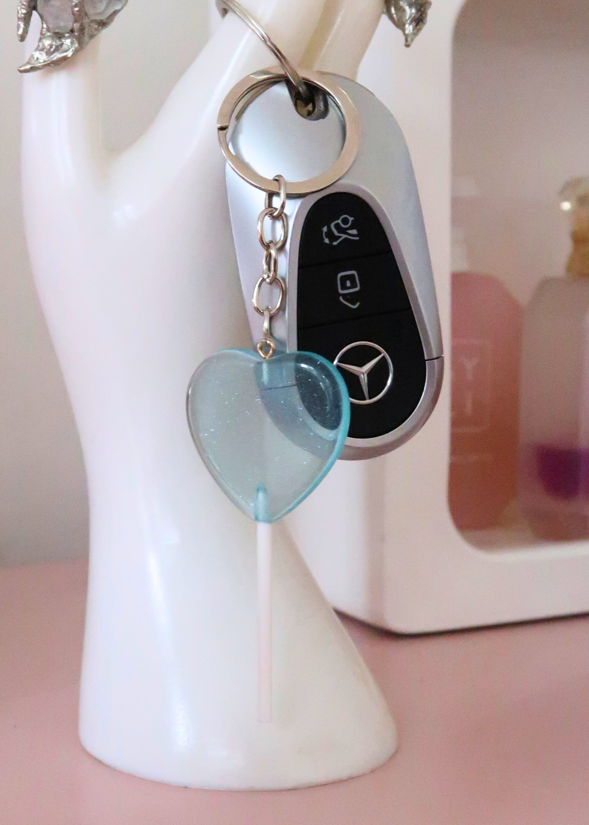 BLUE HEART LOLLIPOP keychain