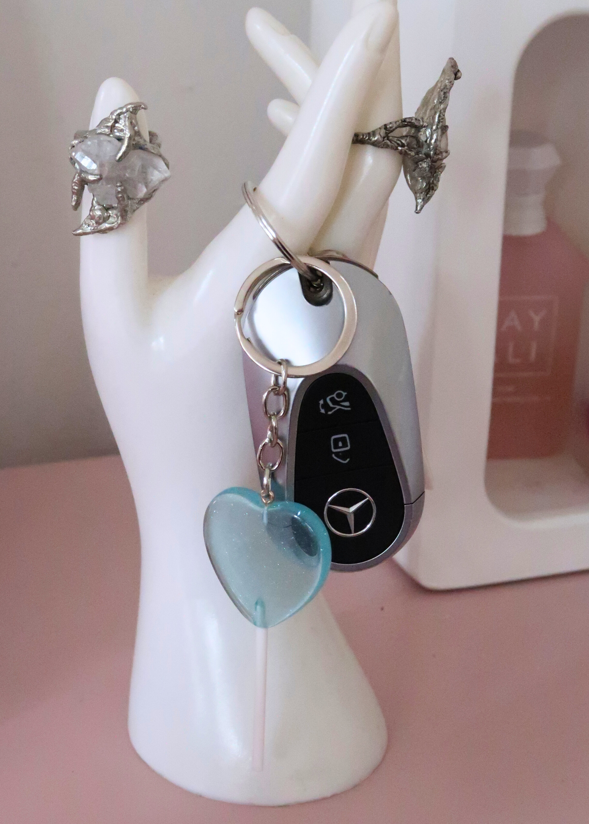 BLUE HEART LOLLIPOP keychain