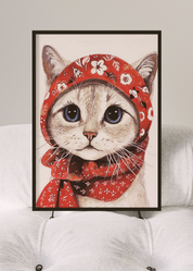 KITTY WITH A HOOD art print