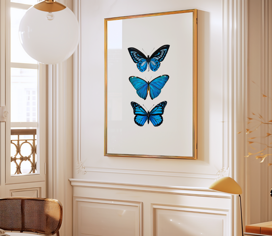 THREE BUTTERFLIES art print