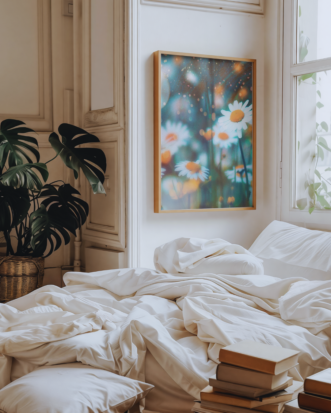 DAISIES IN THE RAIN art print