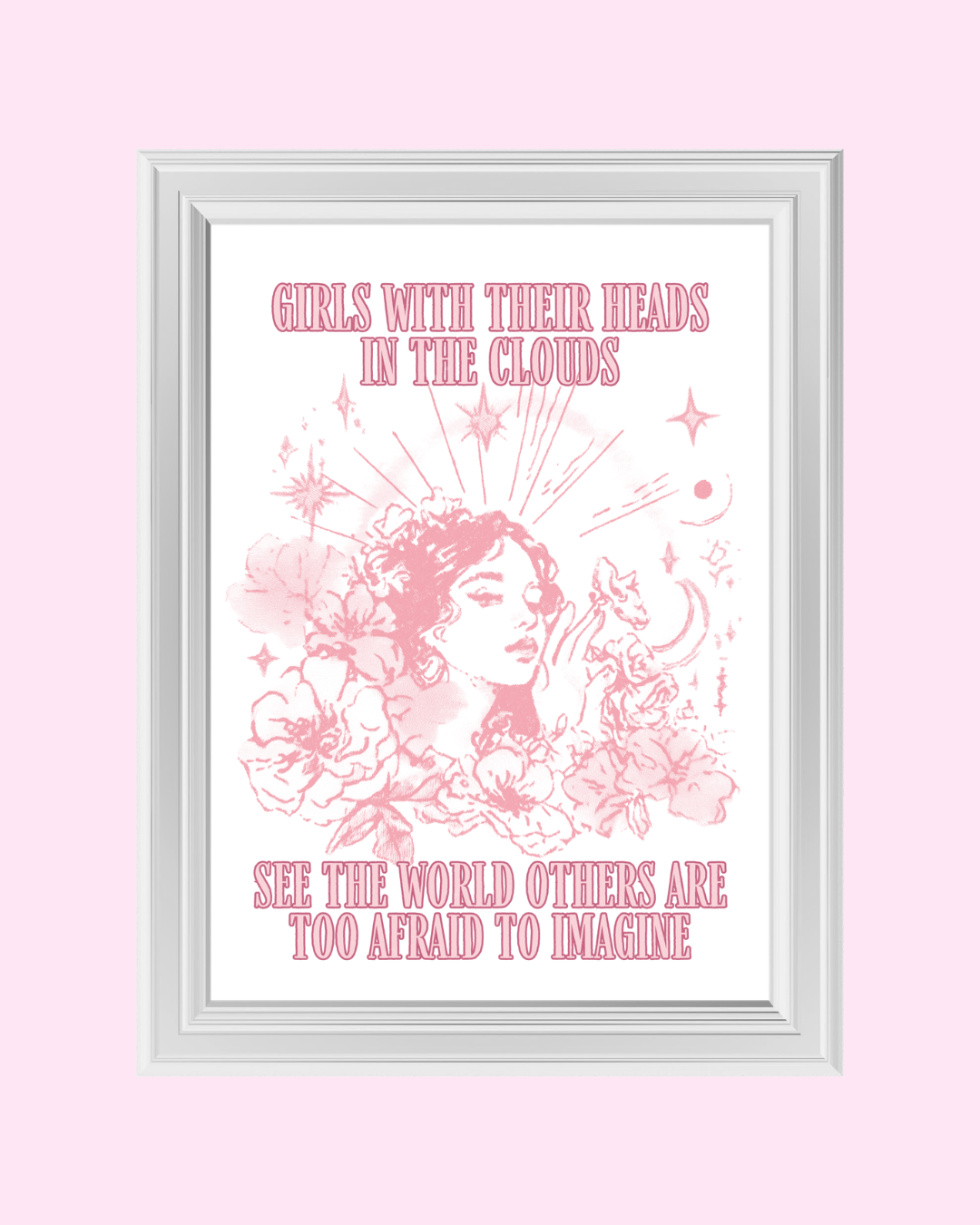 GIRLS WITH THEIR HEAD IN THE CLOUDS art print