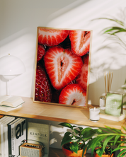 STRAWBERRIES MACRO art print
