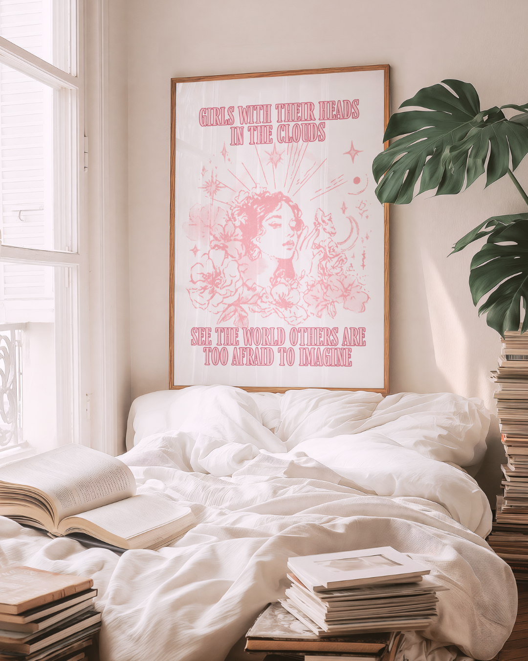 GIRLS WITH THEIR HEAD IN THE CLOUDS art print