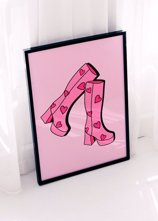 HEART BOOTS art print