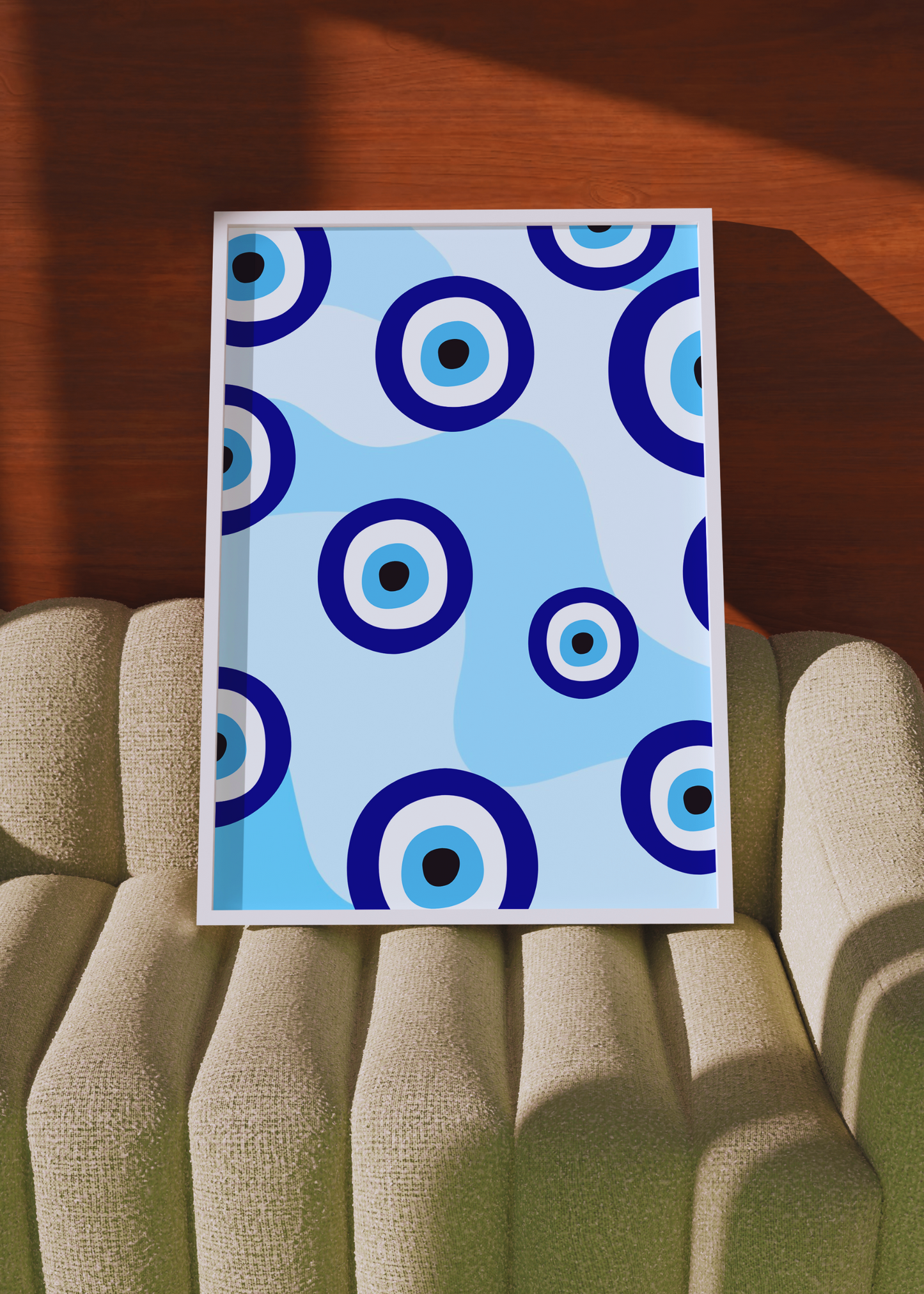 EVIL EYES wavy background art print