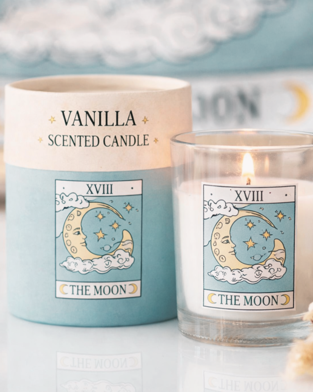 Vonná svíčka ve skle THE MOON s vůní vanilky